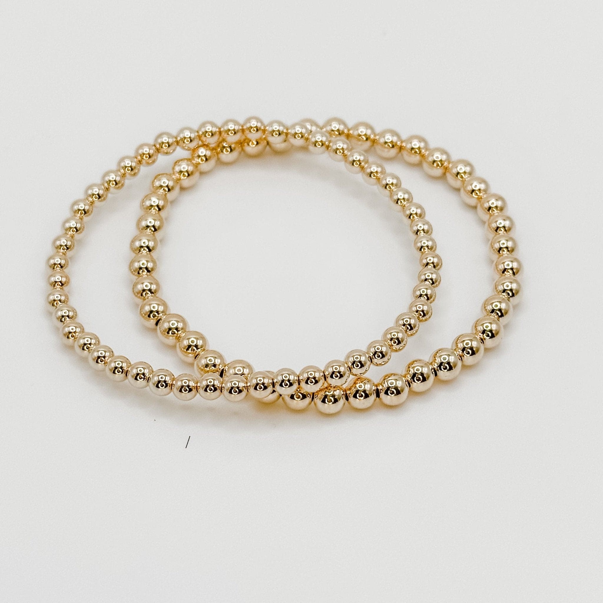 14K Gold Filled Beaded Bracelet, Delicate Stacking – Sass Justine