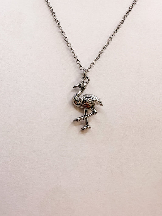 Silver Flamingo Necklace