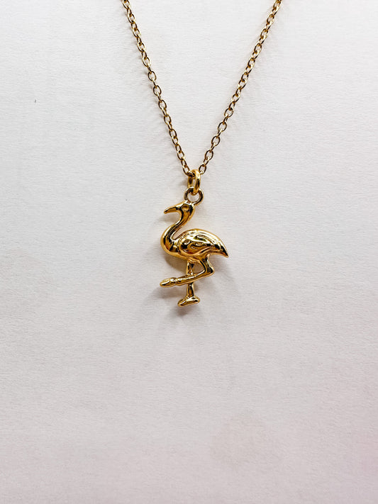 Gold  Plated Flamingo Necklace