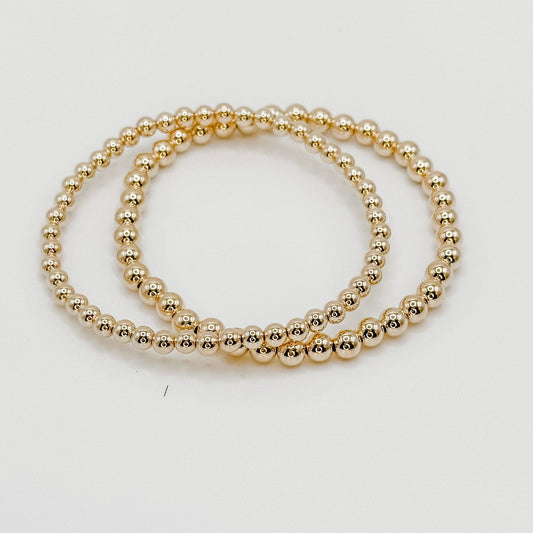 14K Gold Filled Stackable Beaded Bracelet 5MM