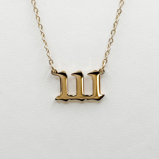 gold plated 111 necklace