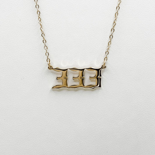 gold plated 333 necklace