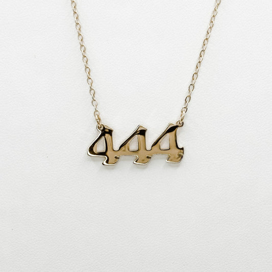 gold plated 444 necklace