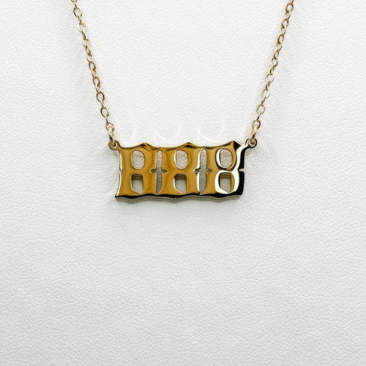 gold plated 888 necklace