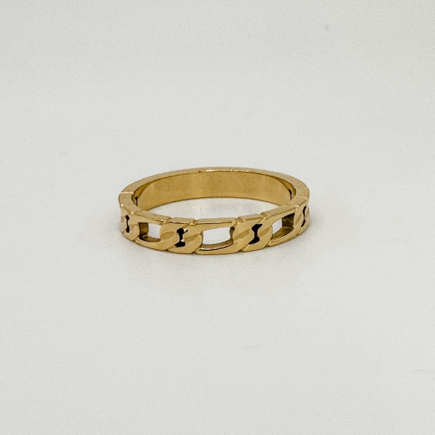 18K Gold Plated Figaro Ring