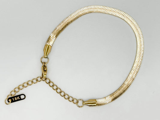 gold herringbone chain bracelet