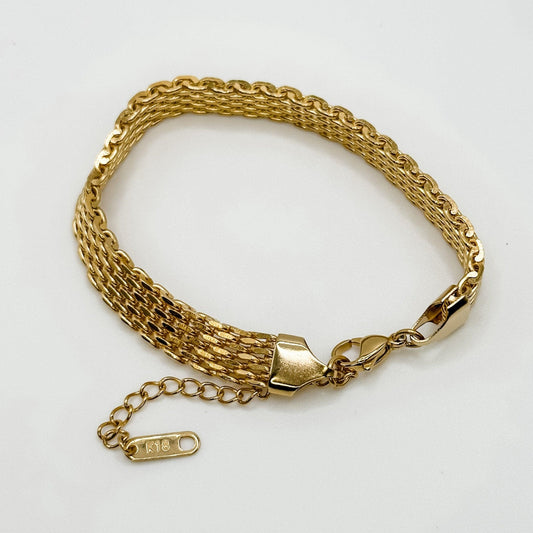 gold plated mesh  design bracelet