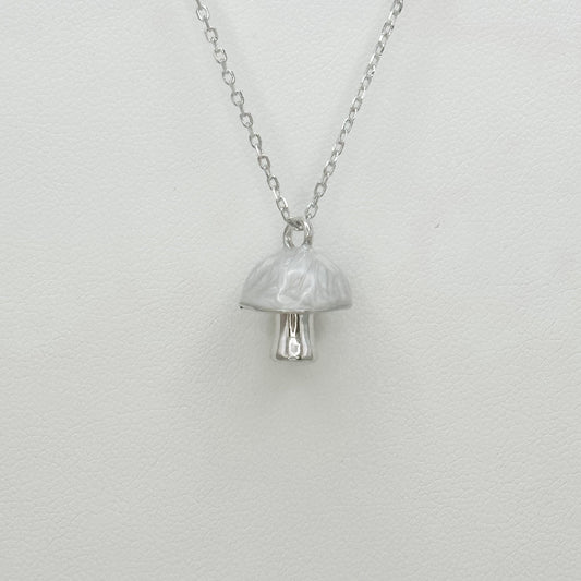sterling silver mushroom pendant necklace
