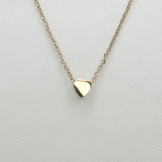 Dainty 14k gold plated heart necklace