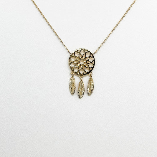 Gold plated 925 Silver Dreamcatcher Necklace