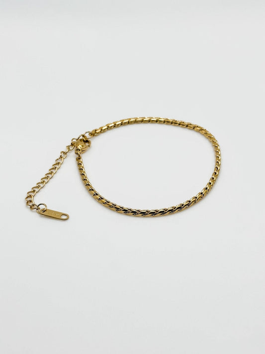 Gold plated rope chain bracelet - Finleyrose