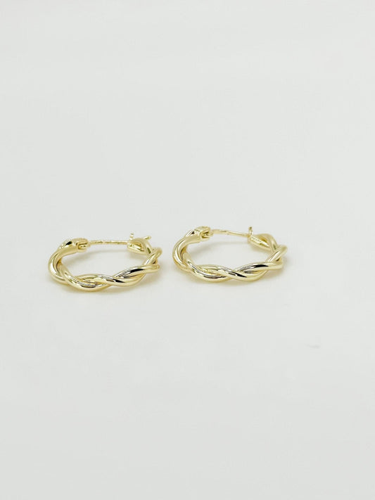 gold hoops  with a twist design