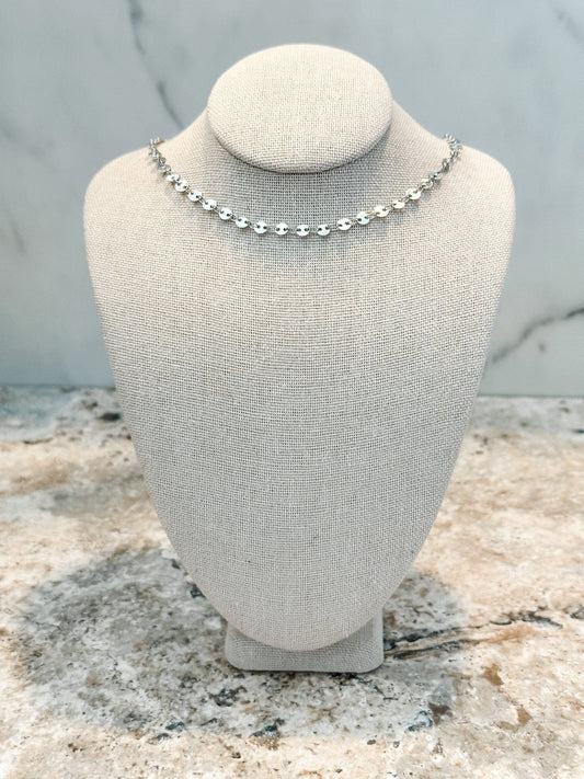 Silver  Flat Sequin Choker