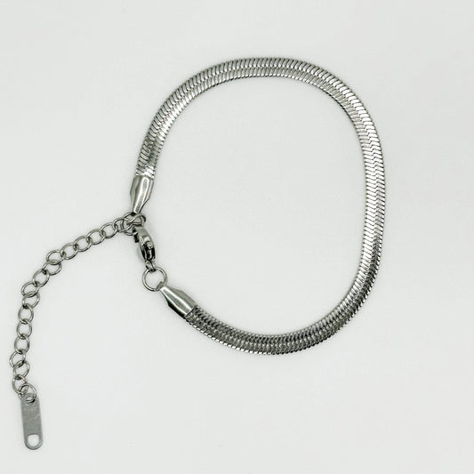 Silver Herringbone Bracelet