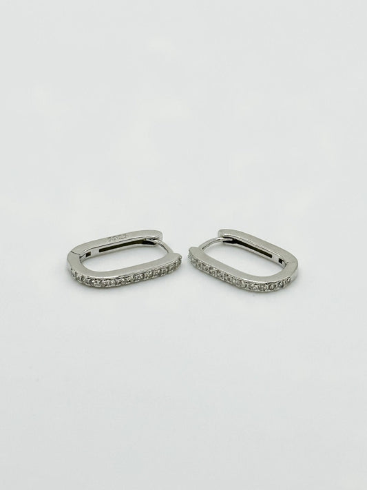 Sterling Silver Diamond  Huggies