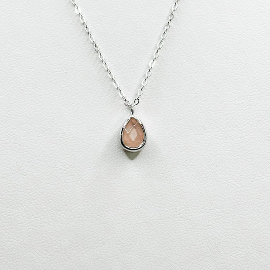 Sterling Silver Rose Quartz Necklace